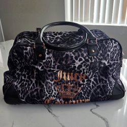 Juicy Couture Logo Crown Leopard Rolling Duffle Bag 