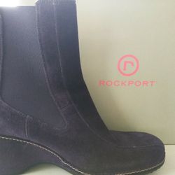 Rockport Purple Wedge Suede Boots Size 8