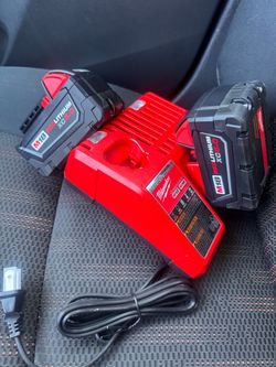 Milwaukee M18 XC 5.0 Batteries and Charger all new firmmm$$$$$