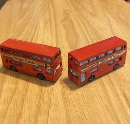 Rare 1972 Matchbox Superfast Double Decker Bus. Set of 2