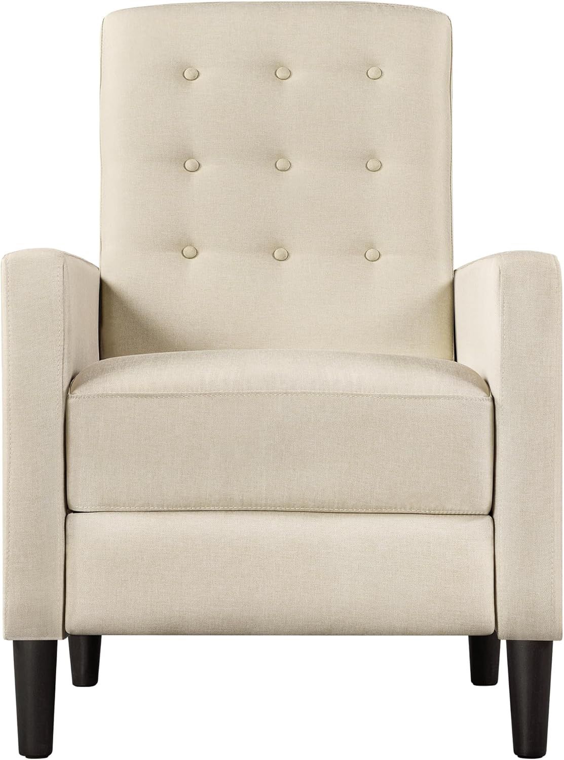 Fabric Recliner Chair Mid-Century Modern Recliner Adjustable Single Recliner Sofa with Thicker Seat Cushion Tufted Upholstered Sofa with Pocket Spring