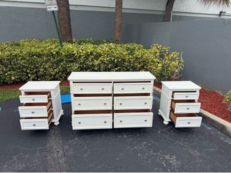 Beautiful white wood bedroom furniture dresser set of nightstands modern contemporary