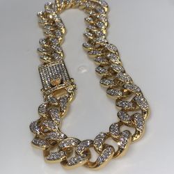 22k Stainless Steel Miami Cuban Necklace Choker