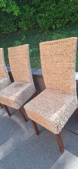 Free curbside teak ratton chairs