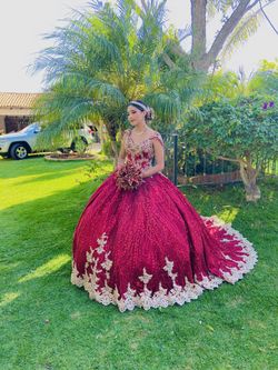 Burgundy And Gold Quince Dress for Sale in Bell Gardens CA OfferUp