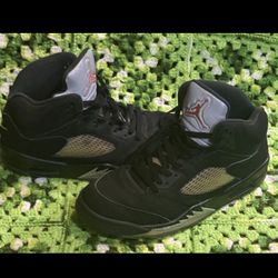 Nike Air Jordan 5 Retro OG Black Metallic Silver 2016 845035-003 Men’s 11 Used