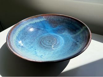 Ceramic Blue Salad Bowl (11")