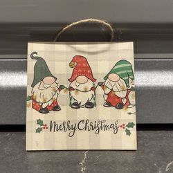 Handmade Christmas Gnome Ornament Sign Merry Christmas