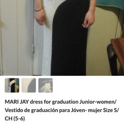 MARI JAY dress for graduation Junior-women/ Vestido de graduación para Jóven- mujer Size S/ CH (5-6)