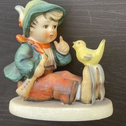 Very Rare Hummel Goebel Figurine #63 SINGING LESSON 3.25" Tall TMK2 Boy w/Bird