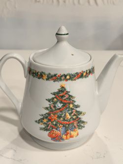 Vintage Fine Porcelain Teapot FestiveChristmas By Joy  Go With by Robinson Group