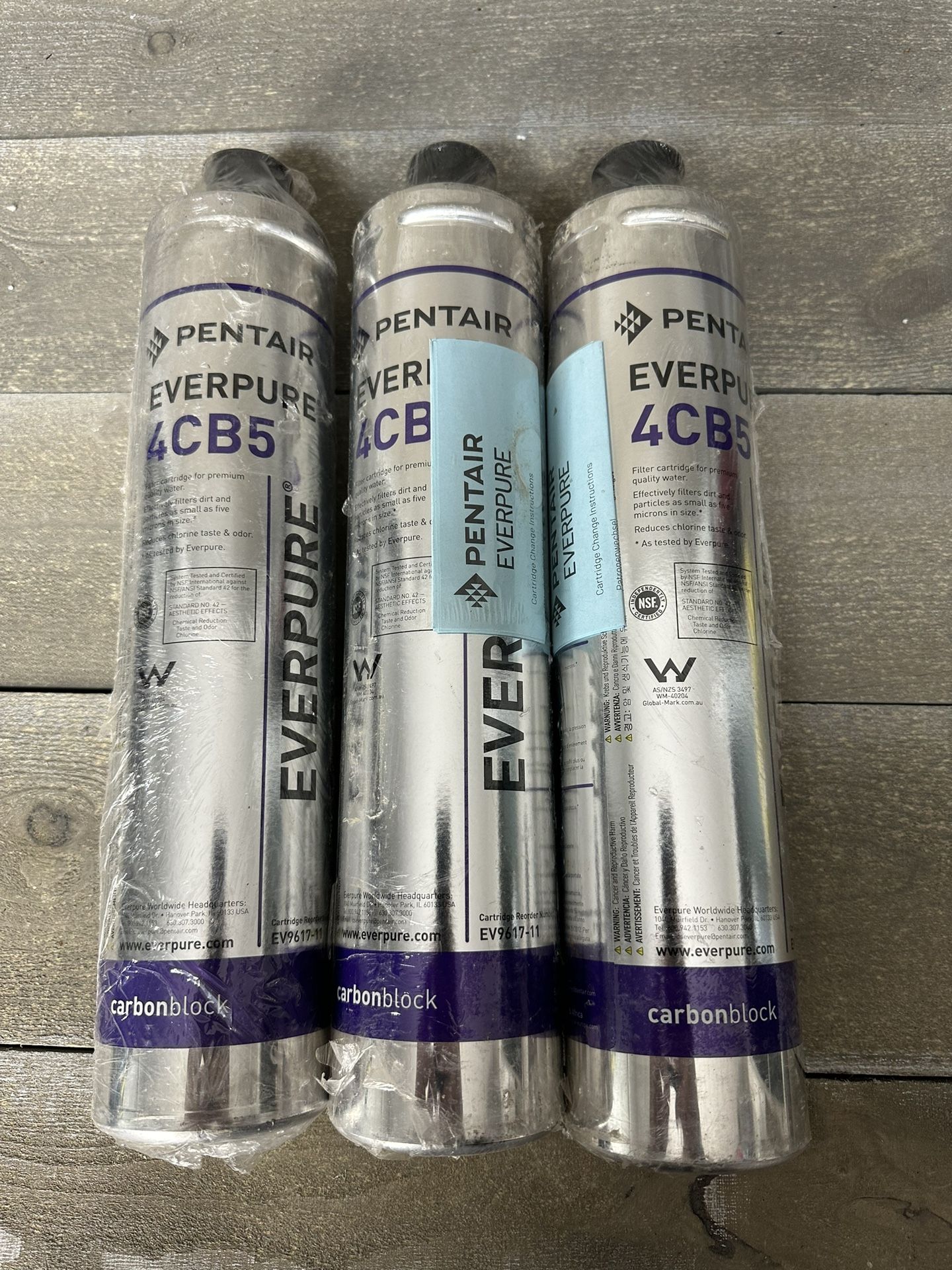 3x Pentair Everpure 4CB5 Carbon Block Water Filter EV9617-11 EV961711 OEM NEW