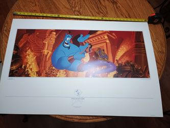 Disney Aladdin 1992 Disney Animation Gallery Mounted Poster 36 x 24
