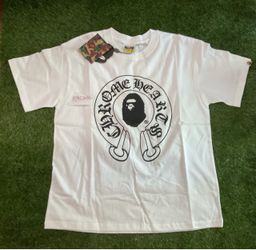 BAPE X CHROME HEARTS TEE, SIZE MEDIUM