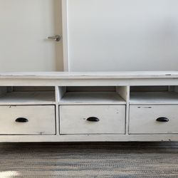 Wooden Entertainment Center (distressed Paint Finish)