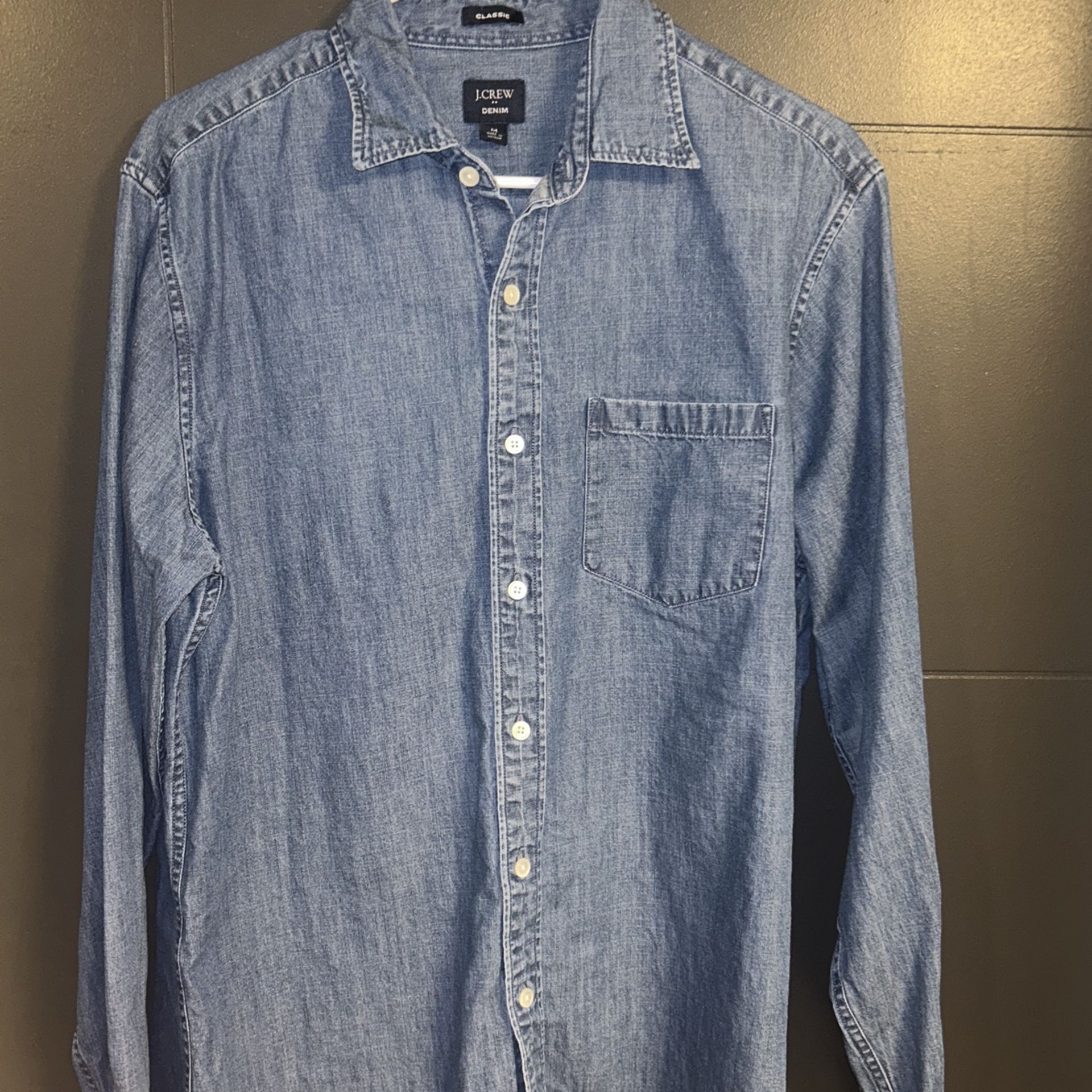 J. Crew Denim Button-Down Shirt, Size M