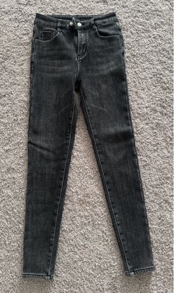 Fleece Lined Skinny Jeans Women’s XS Dark Gray Stretch