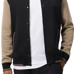 Psycho Bunny Varsity Jacket Black/ Brown  Size M