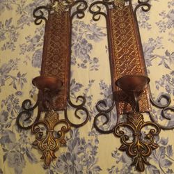 Large Italian Wall Sconces 24" Height (2) In Set