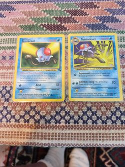 Pokemon Tentacool and Tentacruel from the Fossil Set, NM/MP, English