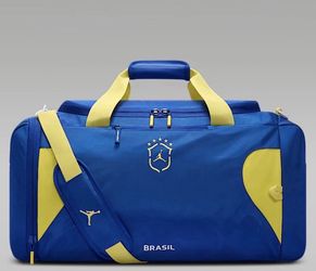 NIKE x JORDAN BRAZIL SOCCER TEAM DUFFLE BAG RARE BRAND NEW BLUE / YELLOW