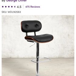 3 Chrome Base With Wooden Seat Swivel Stools
