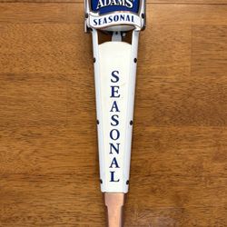🍂 Samuel Adams Seasonal Tap Handle – White, Blue & Copper – Iconic Design