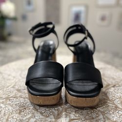 Size 6.5 Nordstrom Rack Leather Block Heel Open Toe 