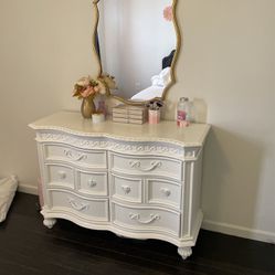Disney White Dresser and Mirror 