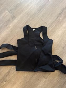 Black Neoprene Sweat Vest Waist Trainer/XL