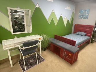 Collection Bundle ✨ One Time Offer ✨ 5pc Set / Twin Bed + Bench + Chair + Vanity desk