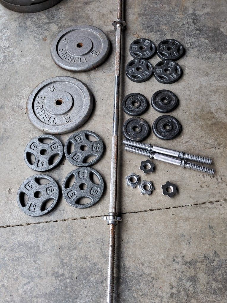 Weights, Barbell 5ft, Dumbbells $100