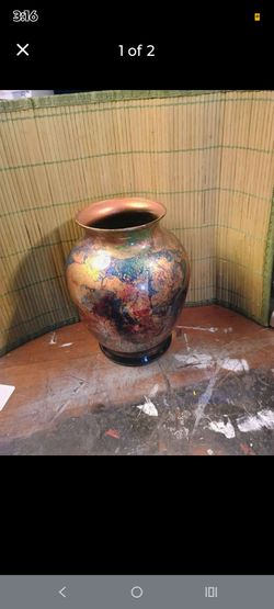 Vintage French Laque line vase from the 1970s
