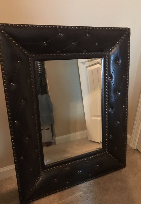 Huge Expensive Beveled Mirror Leather Frame For In Grovetown Ga Offerup