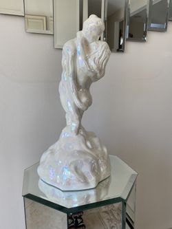 Art Deco Iridescent Naked Lovers Sculpture 