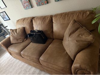 Brown Ashley Furniture Couch Full Bed with mattress