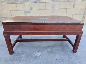 Mahogany Campaign Style Storage Coffee Table