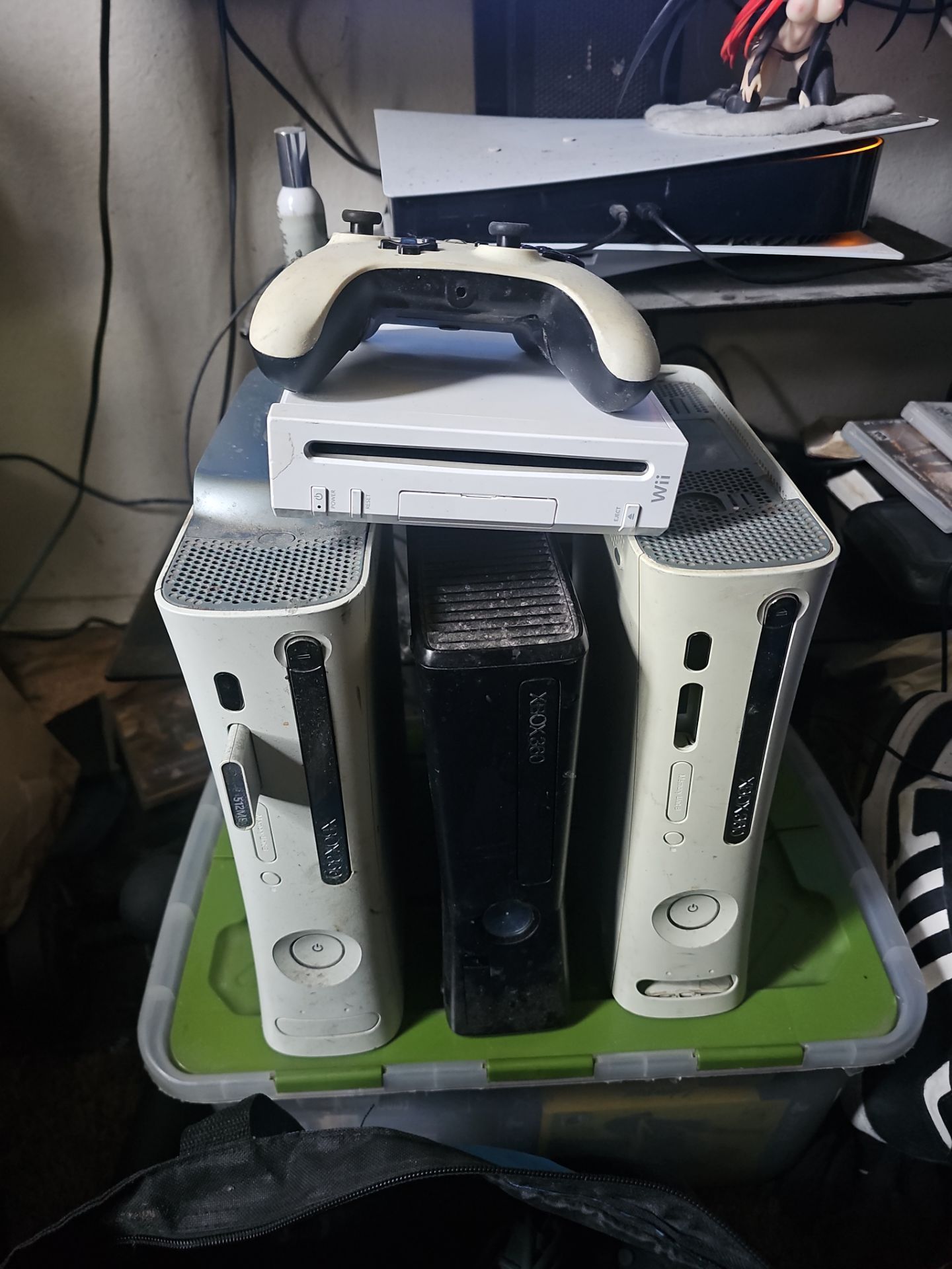 Xbox 360 parts and bag of wires