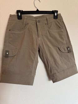 Kuhl Khaki Tan Cargo Hiking Shorts Womens Size 2 Outdoor Travel Pockets