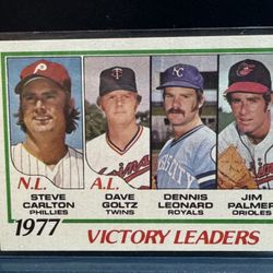 1978 Topps #(contact info removed) Victory Leaders Steve Carlton, Dave Goltz, Dennis Leonard, Jim Palmer 