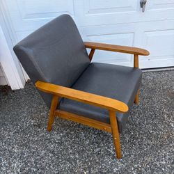 MCM Wood Frame Lounge Chair