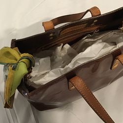 LOUIS VUITTON Houston Monogram Vernis Leather Tote Bag Bronze
