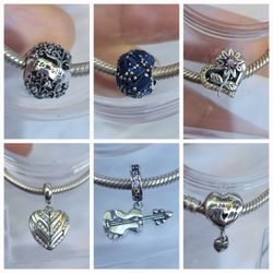 New Chams For Pandora 925 Italy Sterling Silver #19 Each 