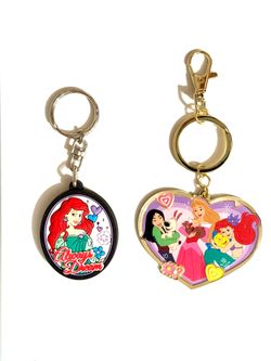 Disney Parks Princesses Keychain and Disney The Little Mermaid Keychain
