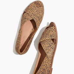 Madewell Blaine Crisscross Sandal Shoes Flats in Spotted Calf Hair Women's Size 9 Sandals