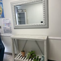 Therapy Office Set - Armchair, Mirror, Entry Table, Bookshelf, Desk Monitor & Digital Timer.
