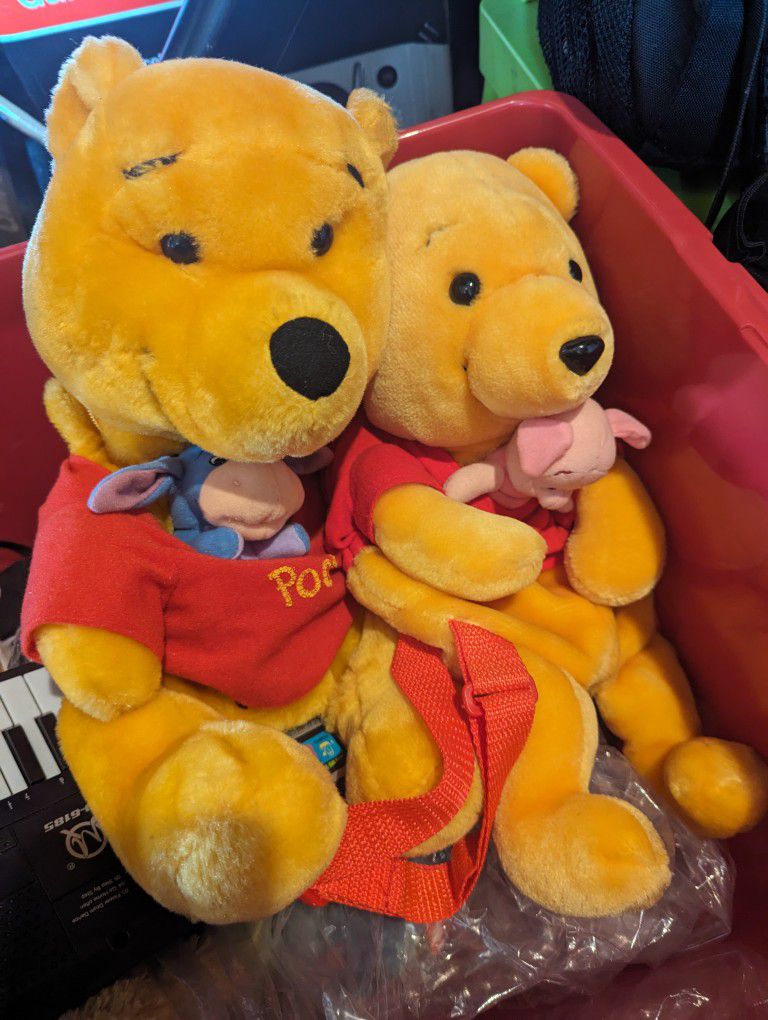 90's Disney Winnie The Pooh Plush Backpacks