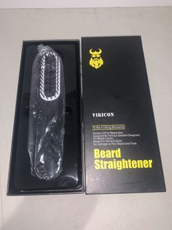 VIKICON Cordless Beard Straightener Brush for Men – Portable Electric Heat Comb