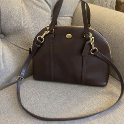 Like New Coach Cora Dome Top Brown Handbag Shoulder Bag