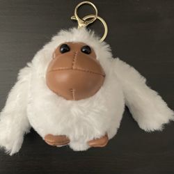 Ape Keychain Fluffy White 